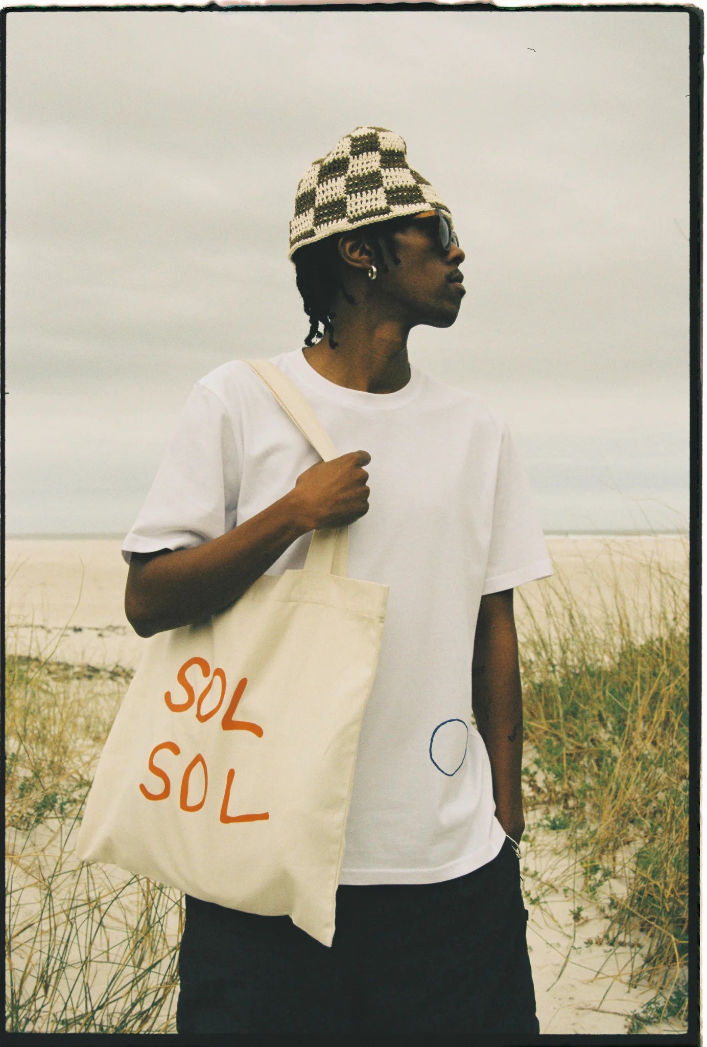 Sol Sol "Checkered" Crochet Hat - Brown