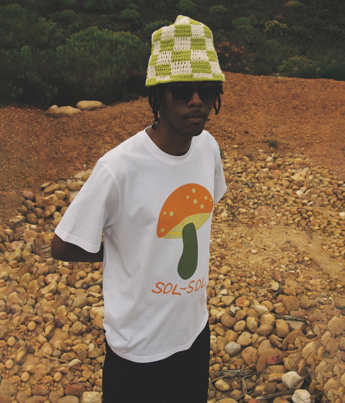 Sol Sol "Checkered" Crochet Hat - Green