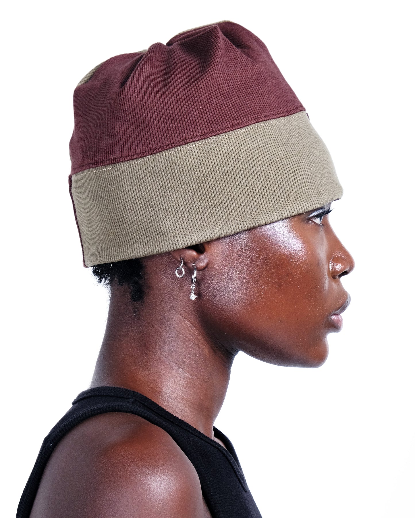 Potplantclub Split Ribbed Beanie - Brown/Green AW26