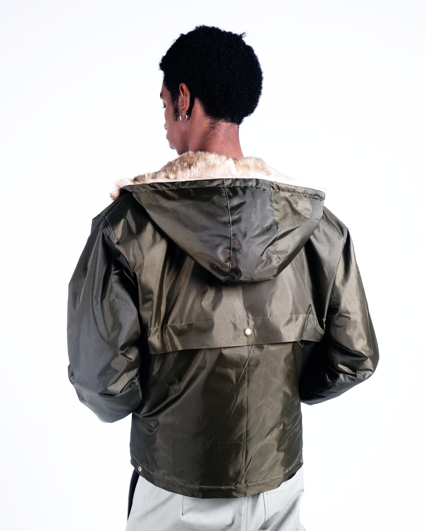 Potplantclub Waterproof Fur Hooded Jacket - Green AW26