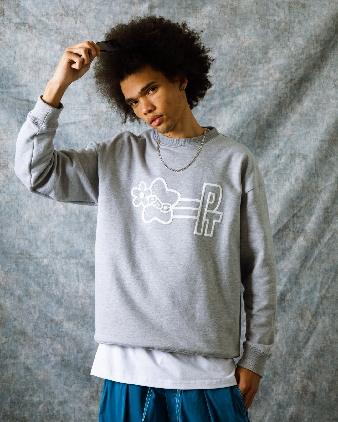 Precious Plant Club Core Logo Crew Neck - Grey