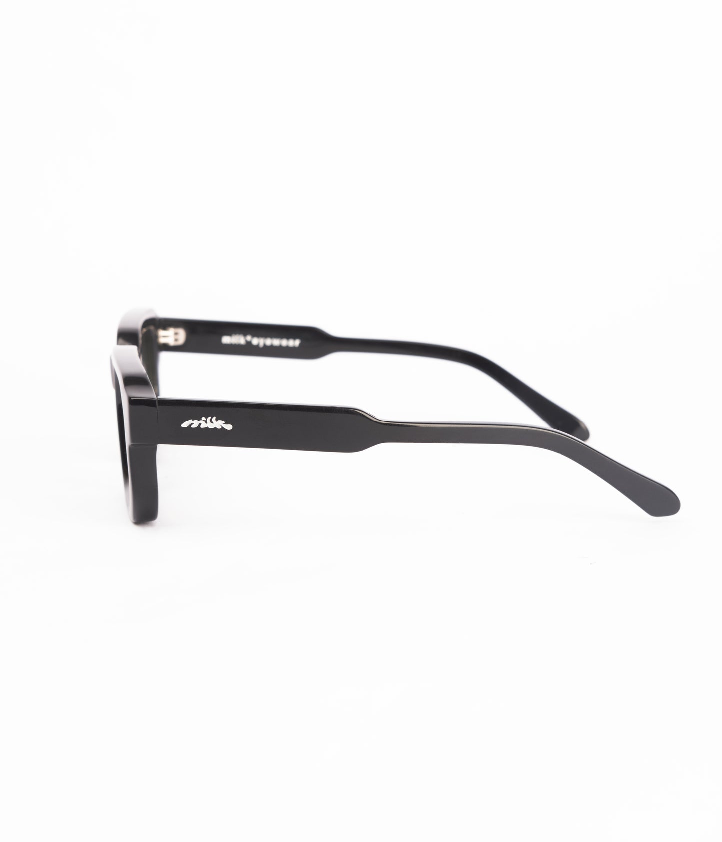 Milk Jules Sunglasses -Black Gloss/ Green Lens
