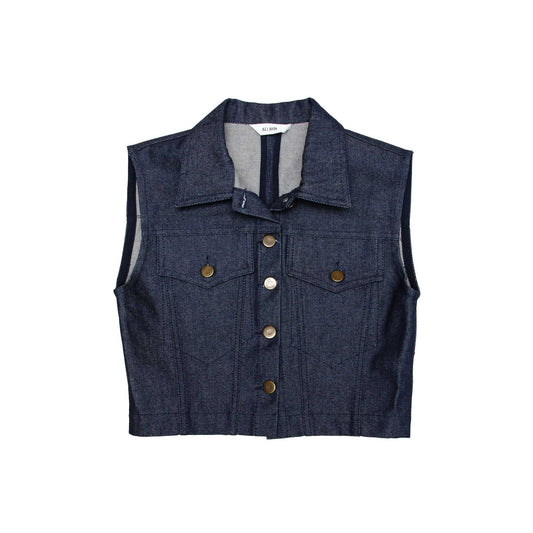 Aelahn GINE Denim Waistcoat - Navy