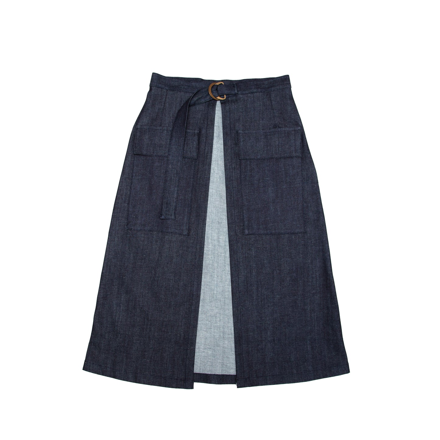 Aelahn GINA Denim Wrap Skirt - Navy