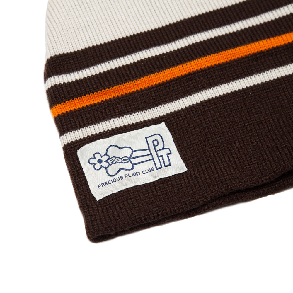 Precious Plant Club Skull Beanie - Brown/Cream/Orange