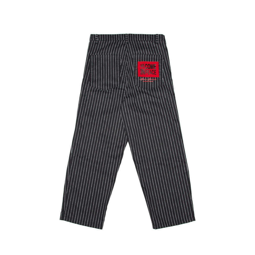 PPC X Space Spinach Pin Striped Trousers - Black/White