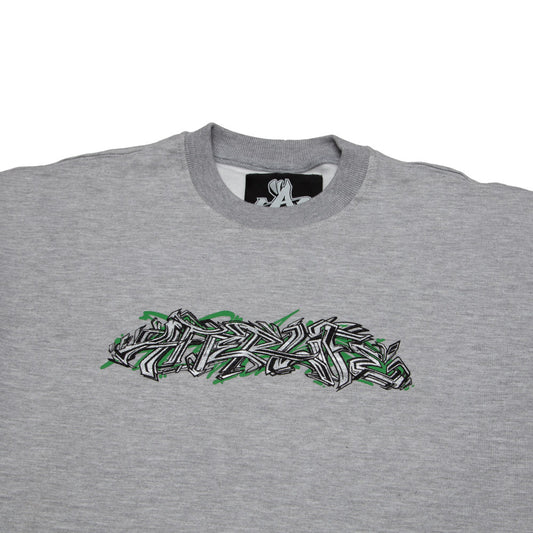 After Life Graffiti Crewneck Sweater - Grey