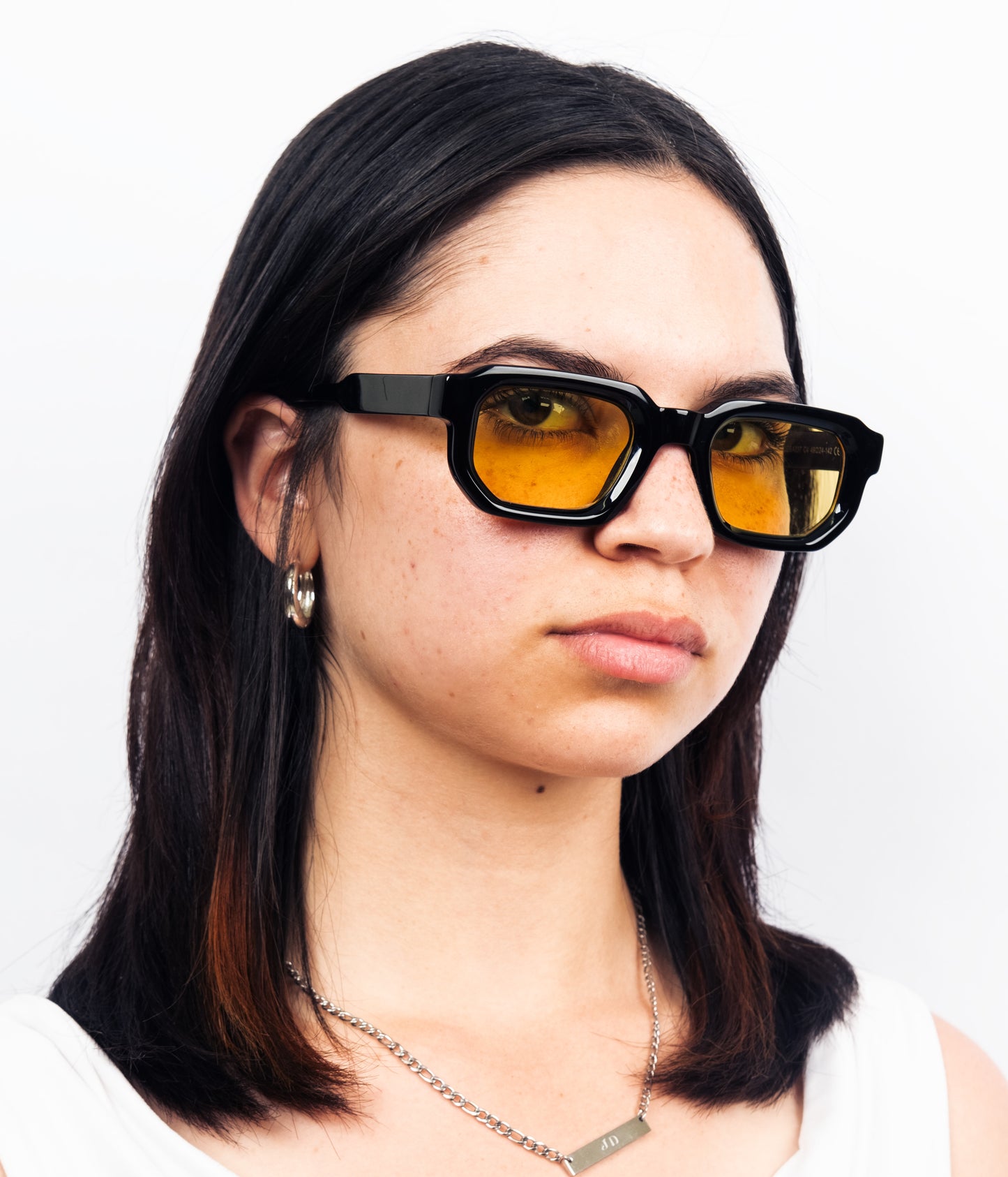 Milk Jules Sunglasses -Black Gloss/ Yellow Lens