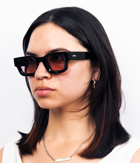 Milk Vincent Sunglasses - Black/ Red Tint