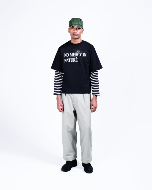 Potplantclub "No Mercy" Striped Under T-shirt - Black/White AW26