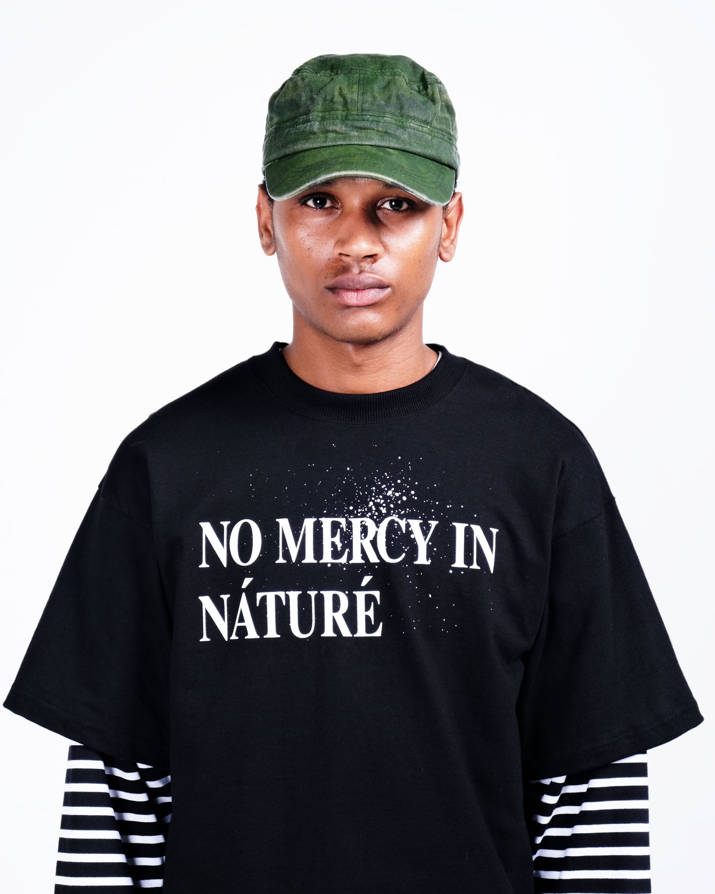 Potplantclub "No Mercy" Striped Under T-shirt - Black/White AW26