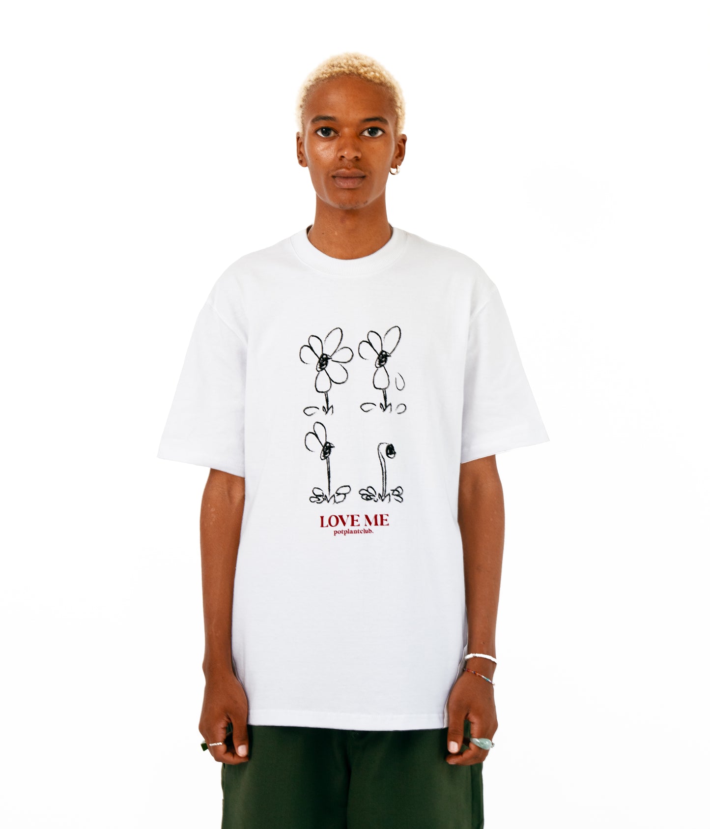 Pot Plant Club "Love Me" T-shirt - White