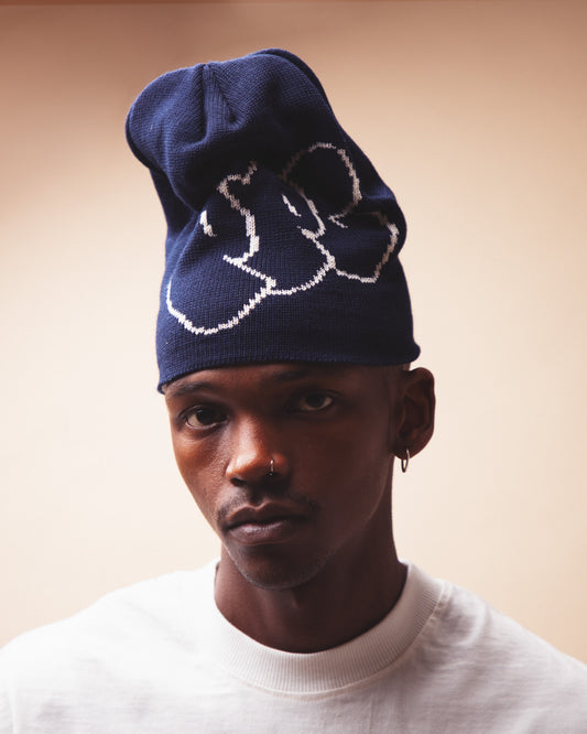 Pot Plant Club Skull Beanie - Navy