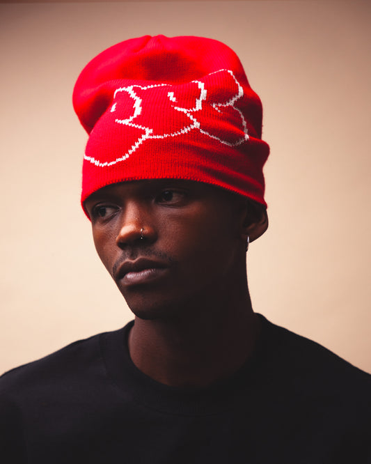 Pot Plant Club Skull Beanie - Red