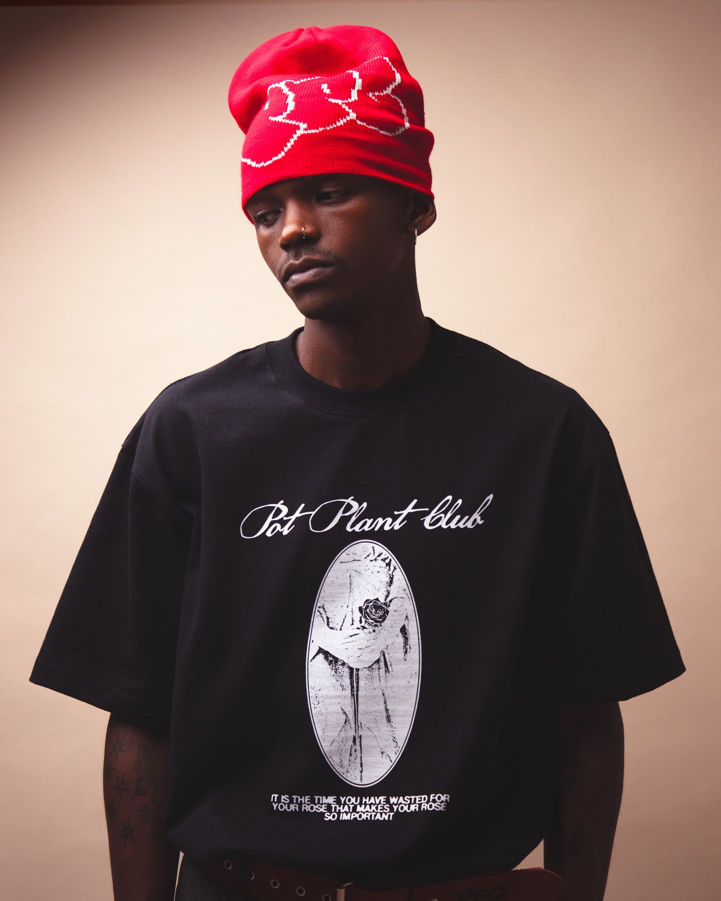 Pot Plant Club Skull Beanie - Red