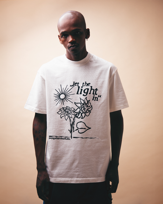 Pot Plant Club "Let The Light In" T-shirt - Cream