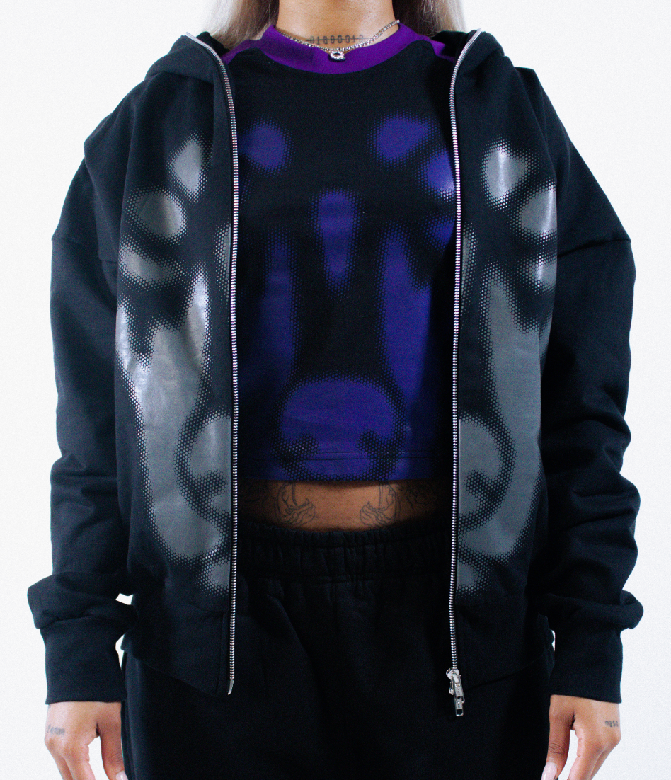 Backyard Big Face Baby T-shirt - Black/Purple