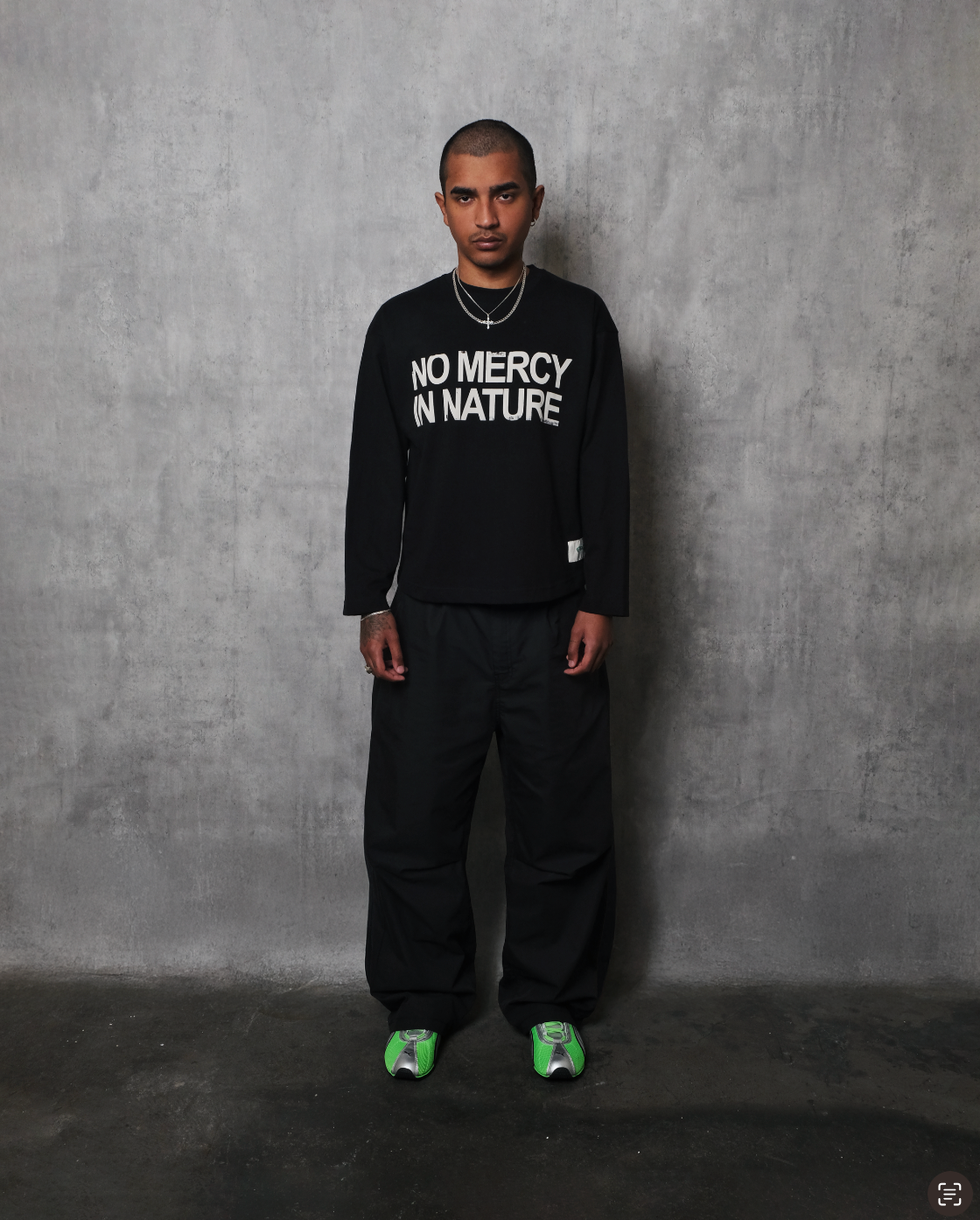 Potplantclub "No Mercy In Nature" Long Sleeve T-shirt (M) - Black