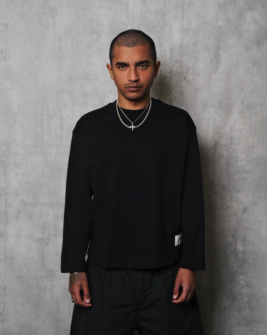 Potplantclub "PPCSTAPLES002" Long Sleeve T-shirt (M) - Black