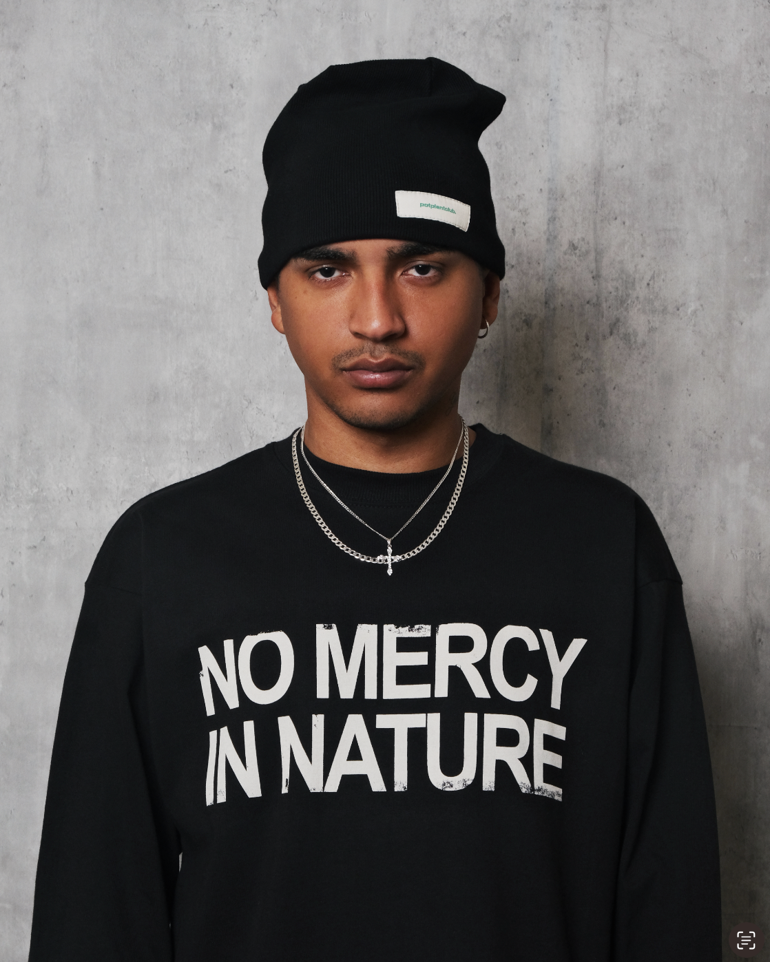 Potplantclub "No Mercy In Nature" Long Sleeve T-shirt (M) - Black