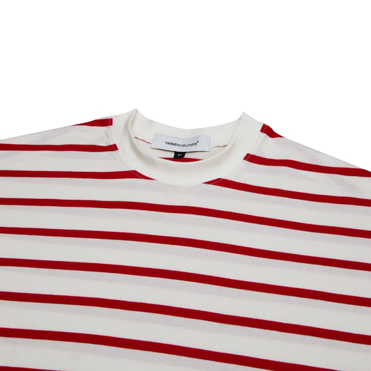 Yarns "Lovers" Striped Long Sleeve T-shirt - Red and White