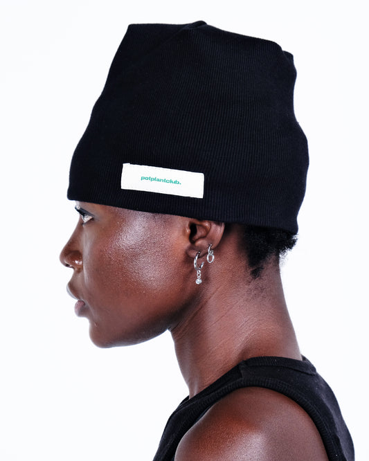 Potplantclub Ribbed Beanie - Black AW26