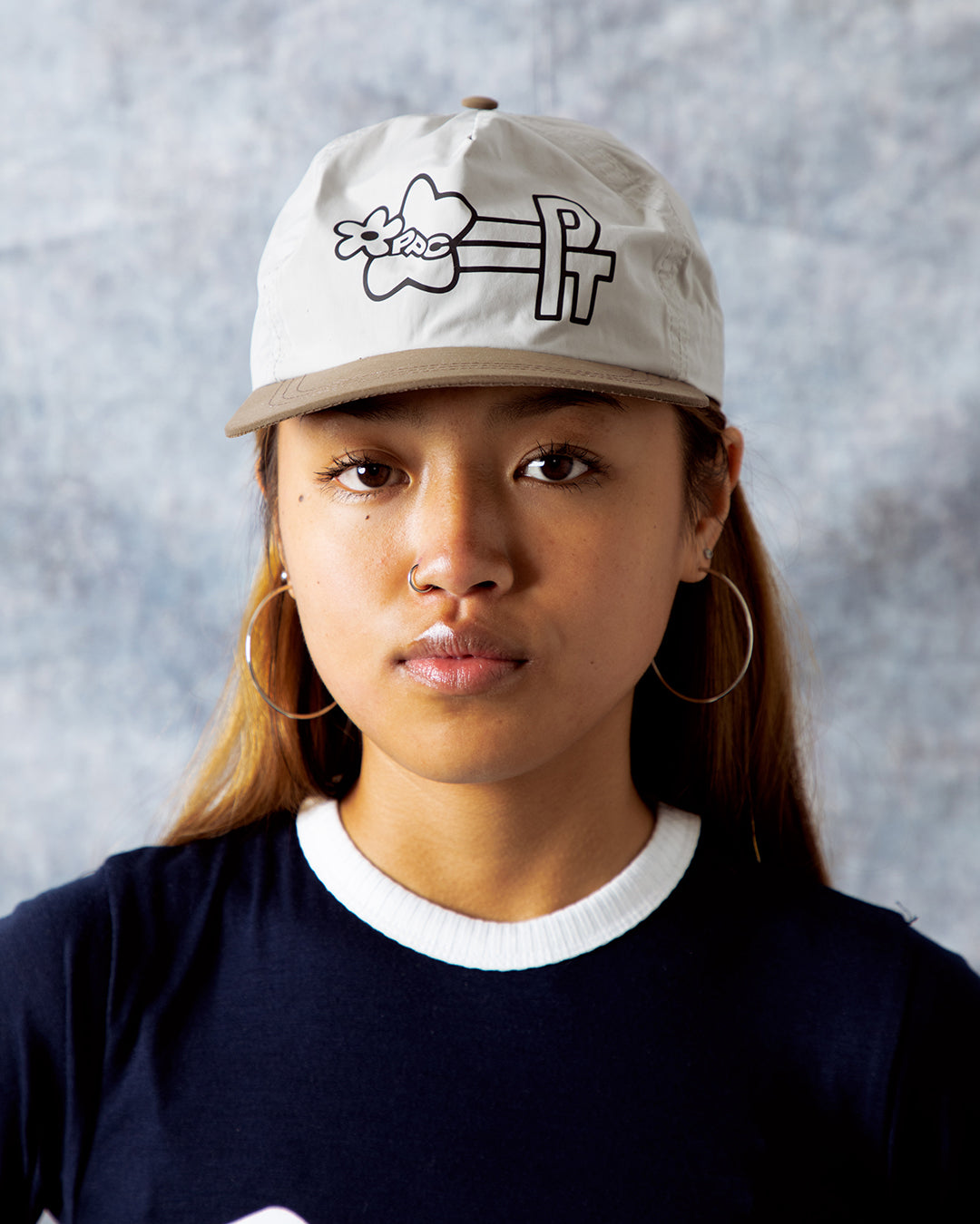 Precious Plant Club Core Logo Peak Cap - CREAM/BROWN