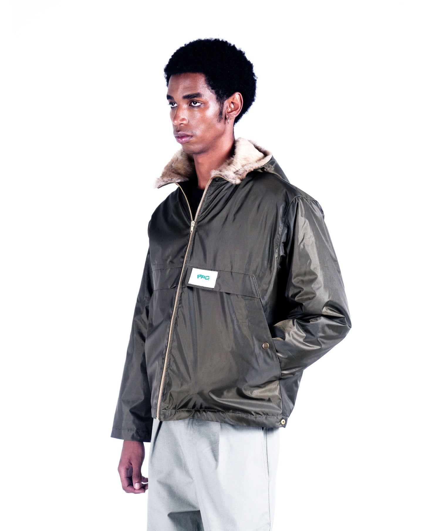 Potplantclub Waterproof Fur Hooded Jacket - Green AW26