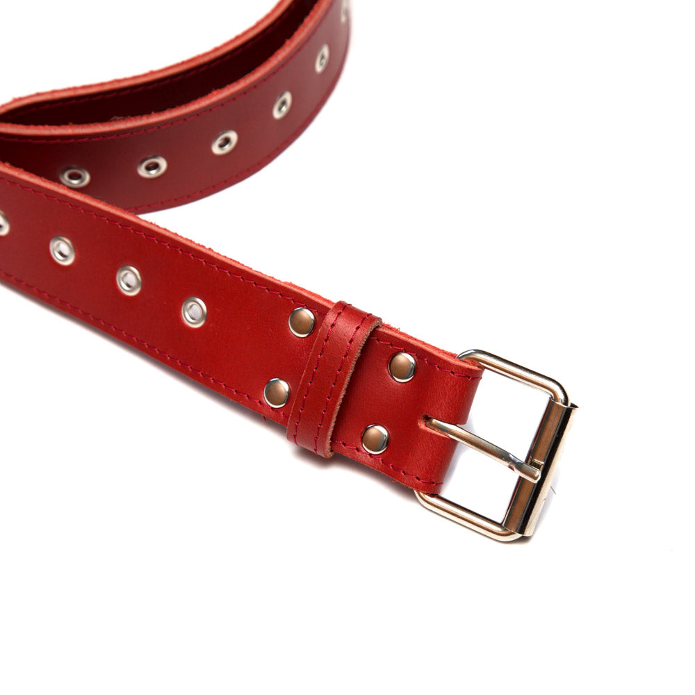 Pot Plant Club Leather Belt - Red