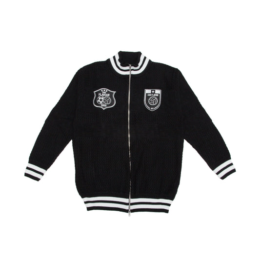 Kasi Flavour "Bench" Zip Up Knit Jacket - Black