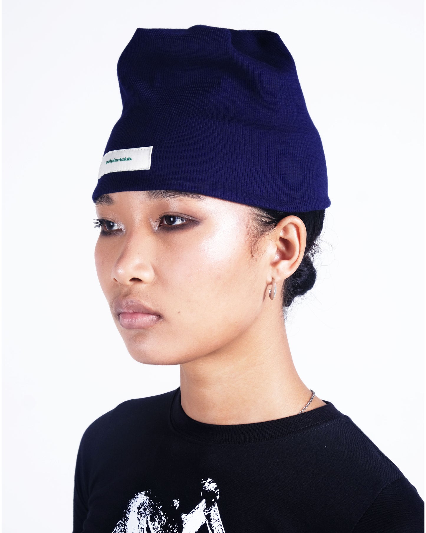 Potplantclub "PPCSTAPLES002" Ribbed Beanie - Navy AW26