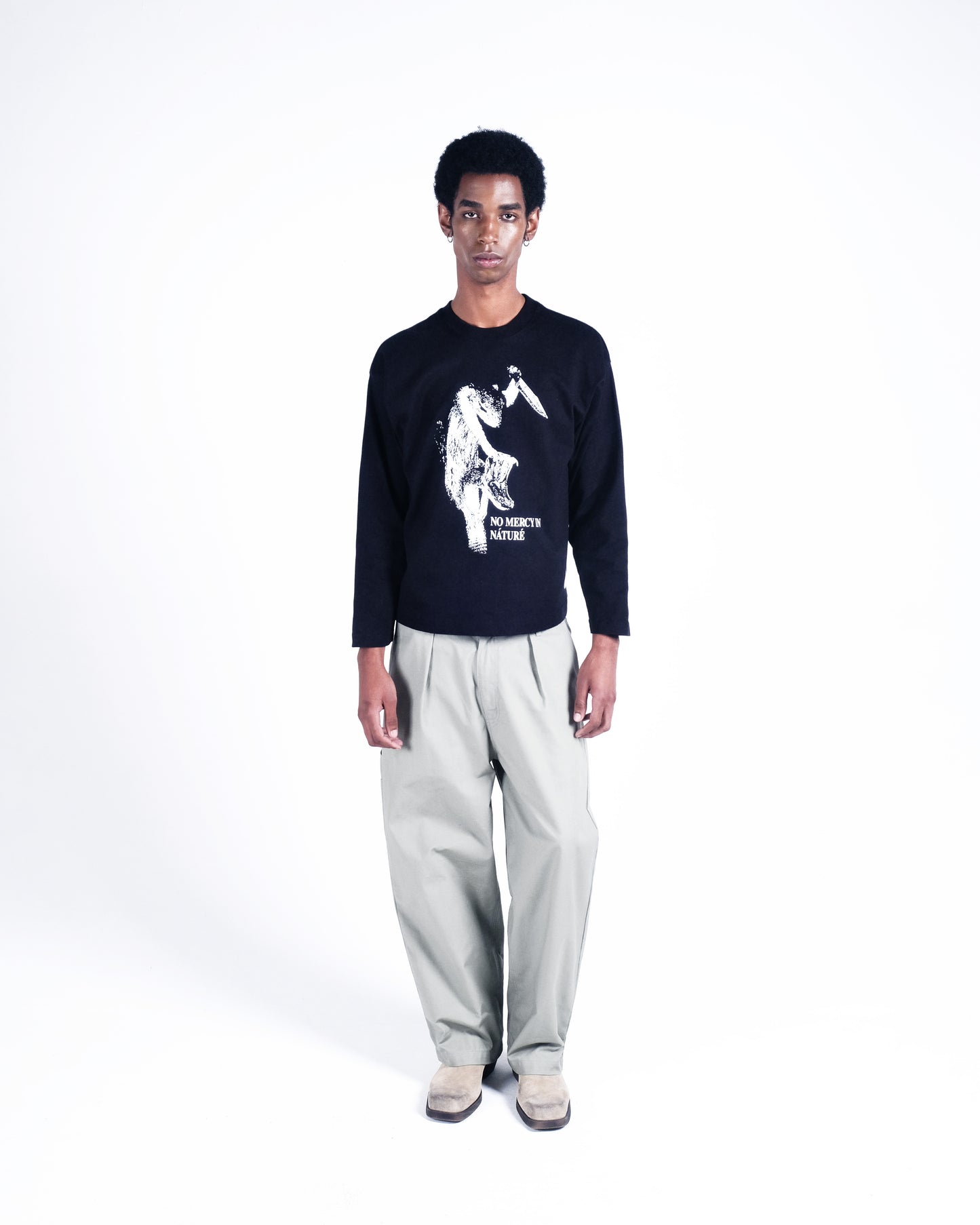 Potplantclub "No Mercy"  Graphic T-shirt - Black AW26