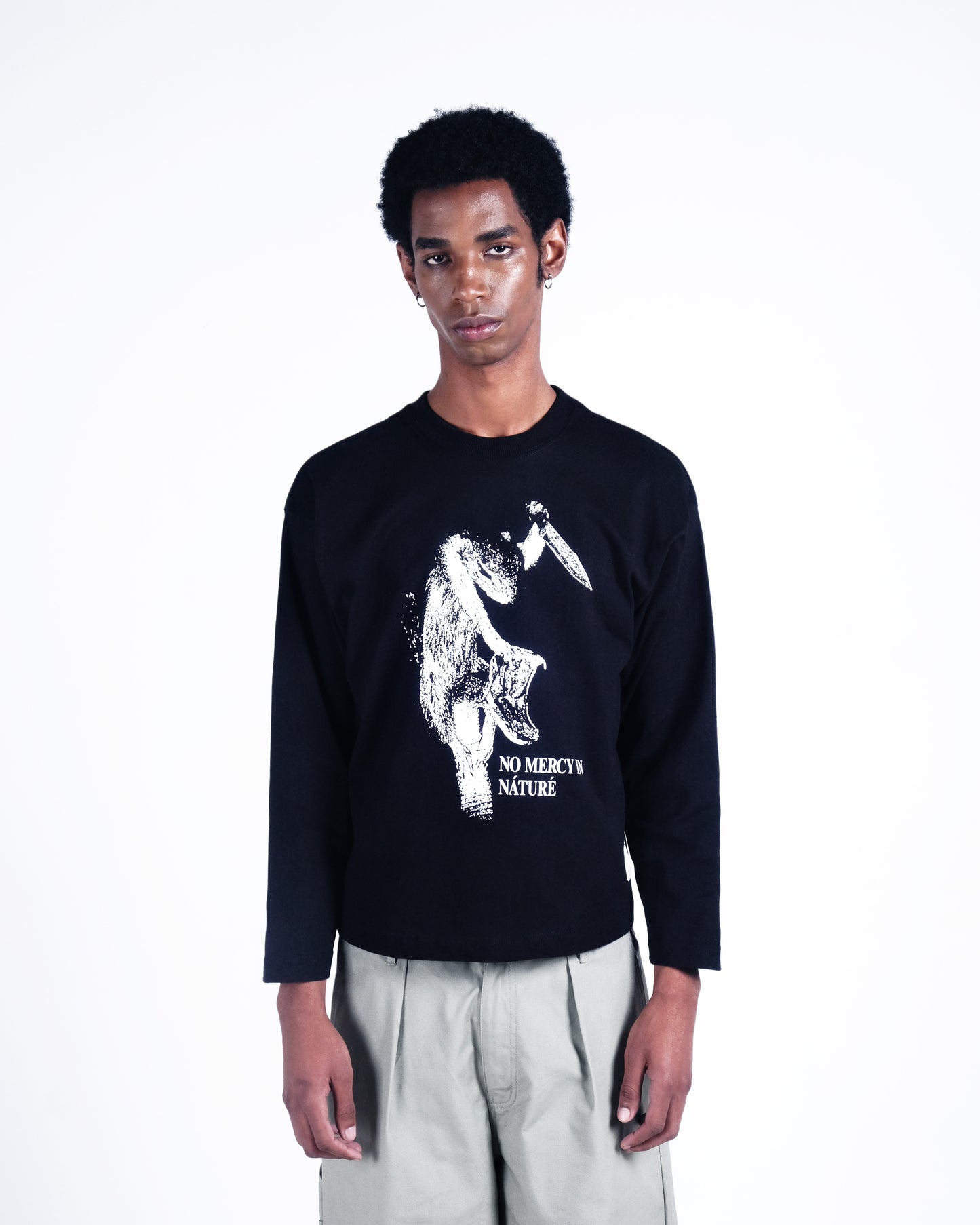 Potplantclub "No Mercy"  Graphic T-shirt - Black AW26