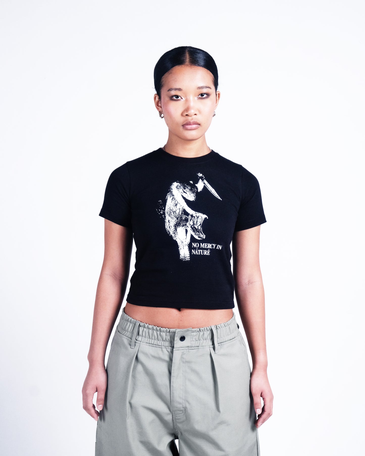 Potplantclub "No Mercy" Graphic  T-shirt (W) - Black AW26