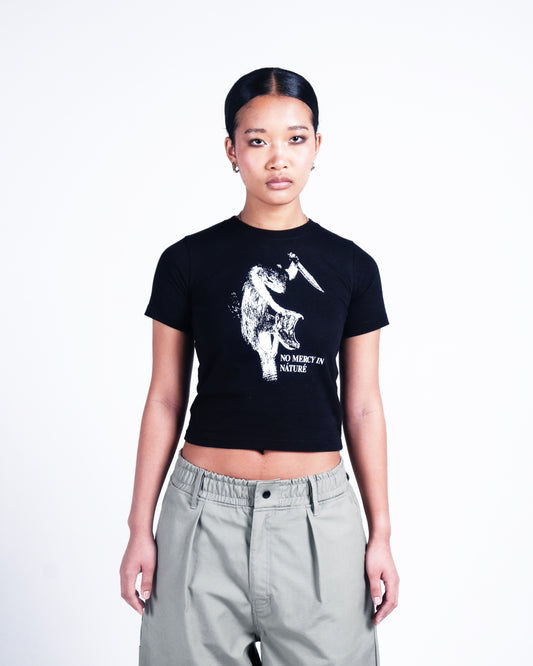 Potplantclub "No Mercy" Graphic  T-shirt (W) - Black AW26