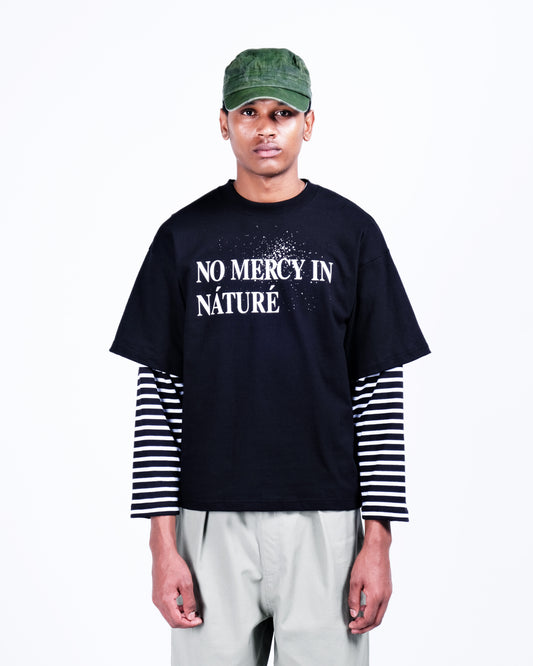 Potplantclub "No Mercy" Striped Under T-shirt - Black/White AW26