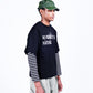 Potplantclub "No Mercy" Striped Under T-shirt - Black/White AW26