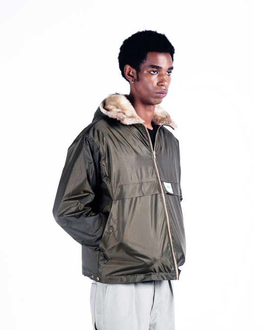 Potplantclub Waterproof Fur Hooded Jacket - Green AW26