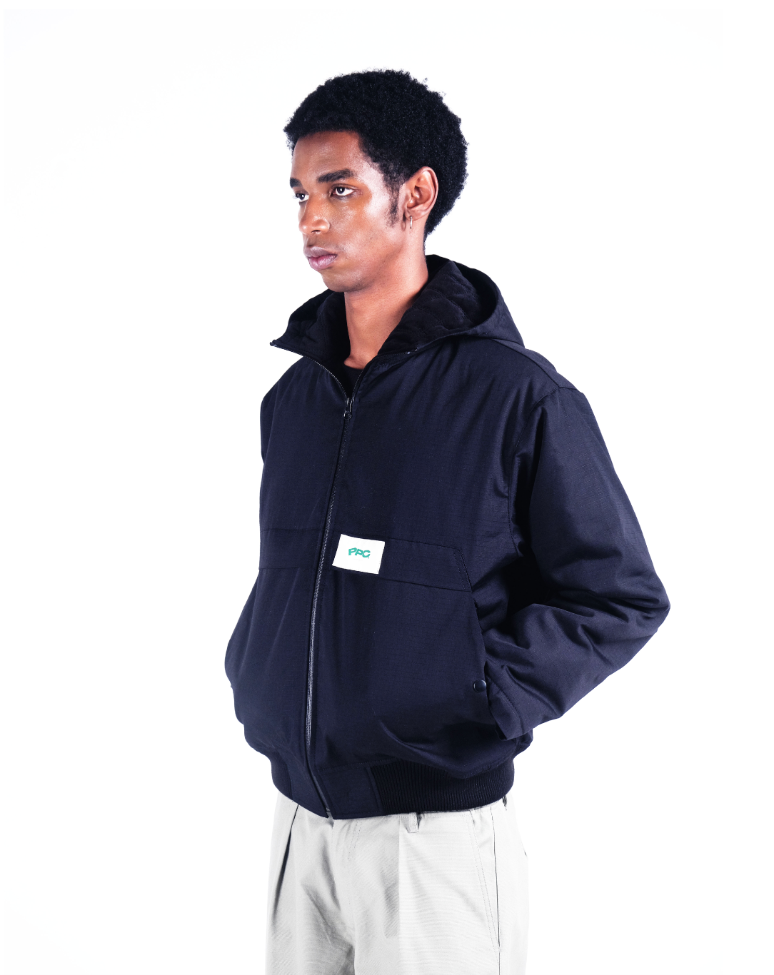 Potplantclub Hooded Bomber Jacket - Black AW26
