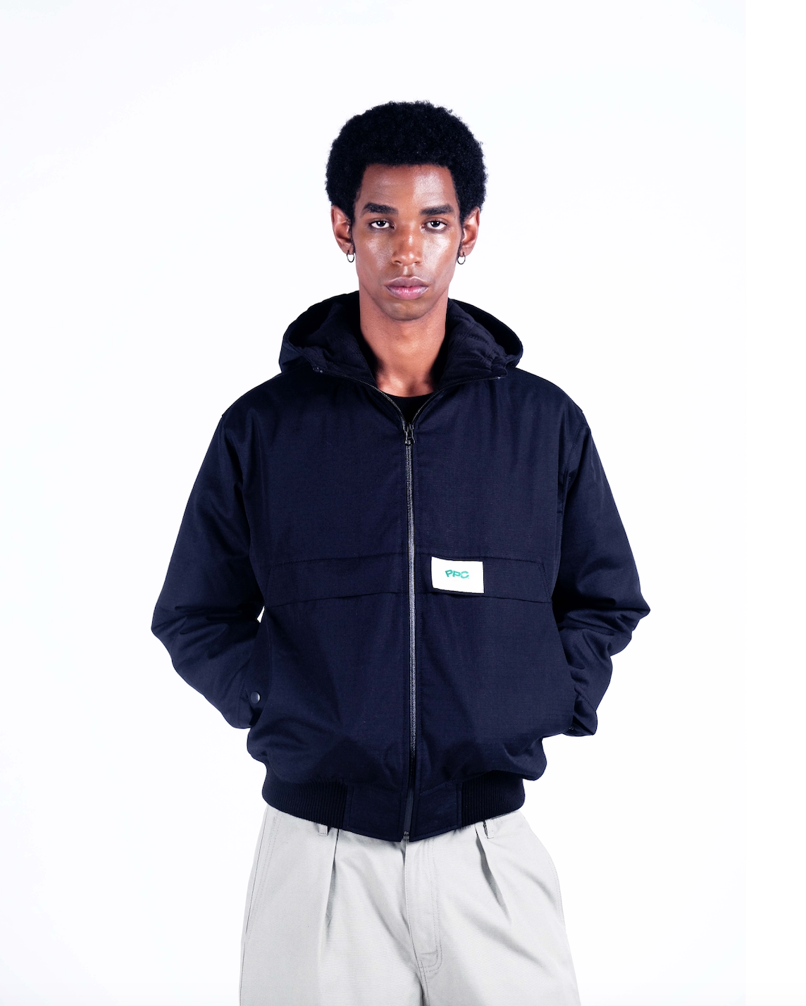 Potplantclub Hooded Bomber Jacket - Black AW26