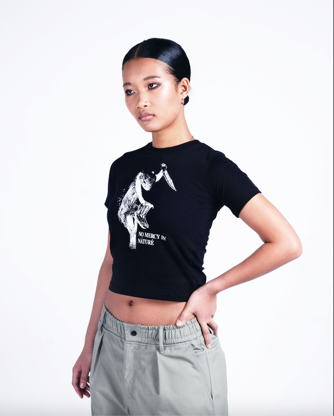 Potplantclub "No Mercy" Graphic  T-shirt (W) - Black AW26