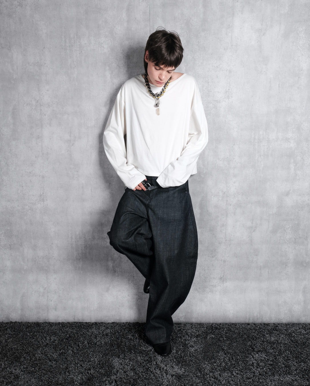 Aelahn "Indah" Long Sleeve T-shirt - White SS26