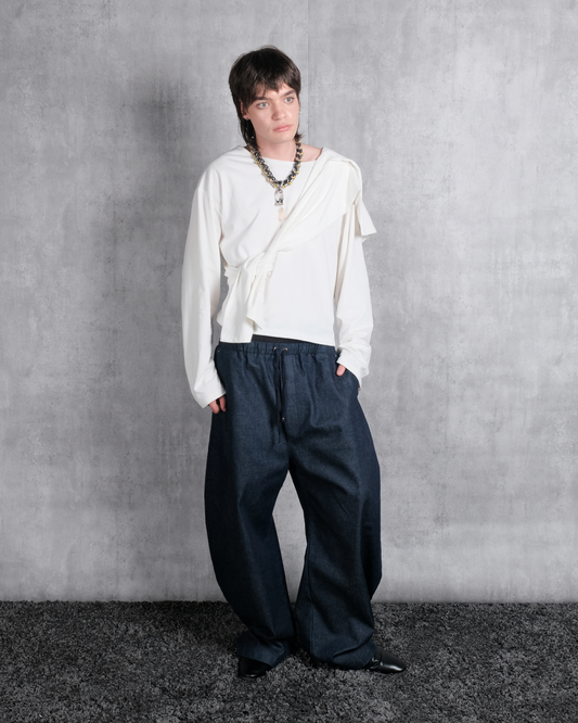 Aelahn "Bulma" Drawstring Jeans - Navy SS26