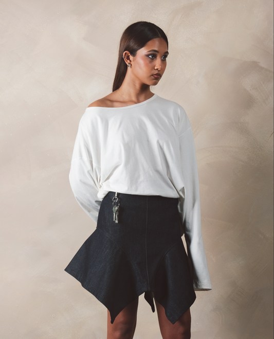 Aelahn "Jelita" Denim Skirt - Navy SS26