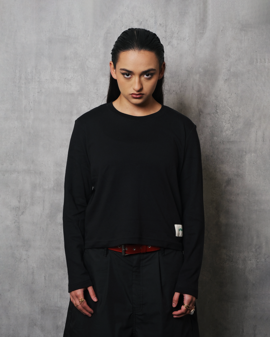 Potplantclub "PPCSTAPLES002" Long Sleeve T-shirt (W) - Black