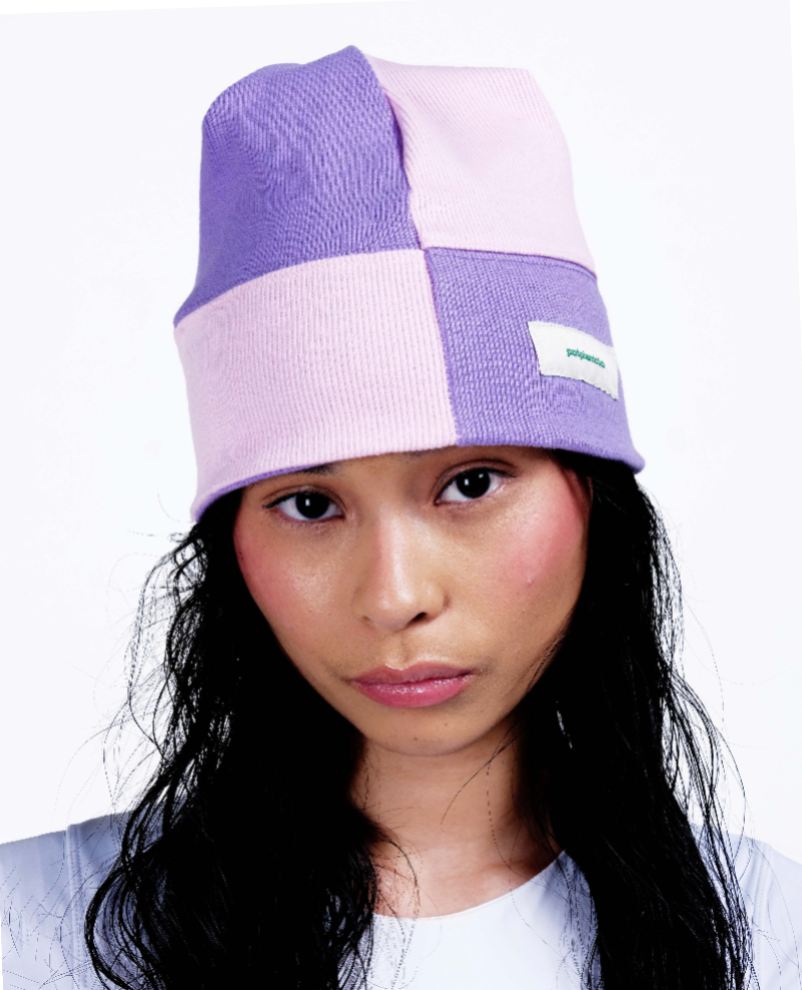 Potplantclub Split Ribbed Beanie - Purple/ Pink AW26
